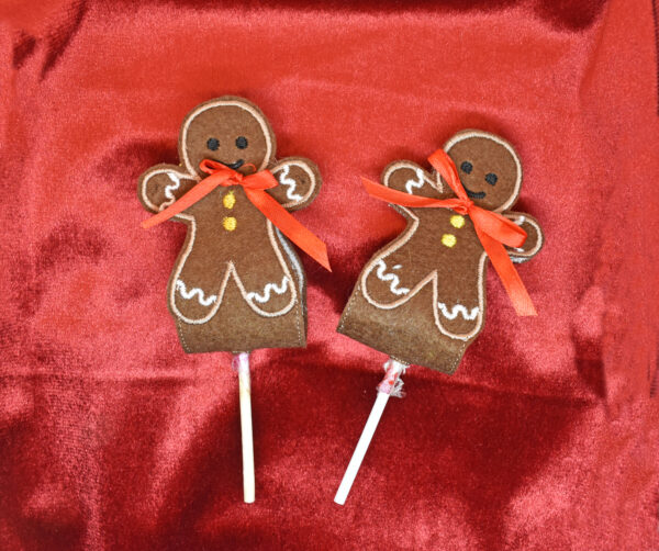 gingerbread man Lollipop Wrap in the hoop