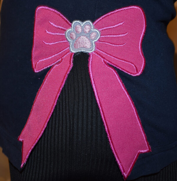 Paw Side Bow Applique