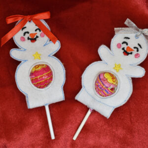 Snowman Lollipop Wrap in the hoop