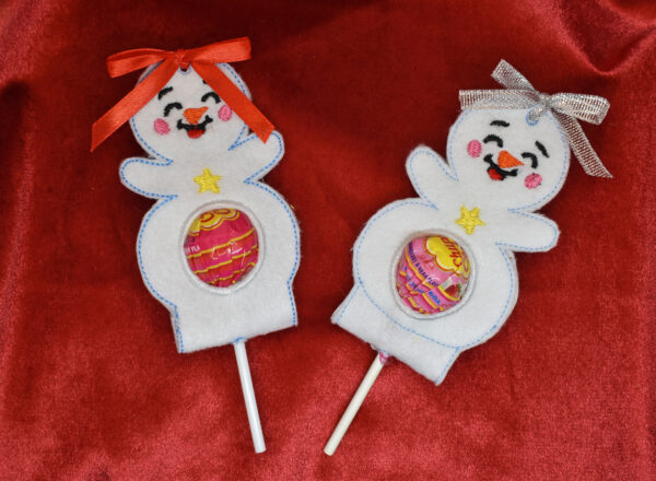 Snowman Lollipop Wrap in the hoop