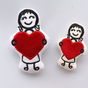 Girl with heart Stuffie ITH
