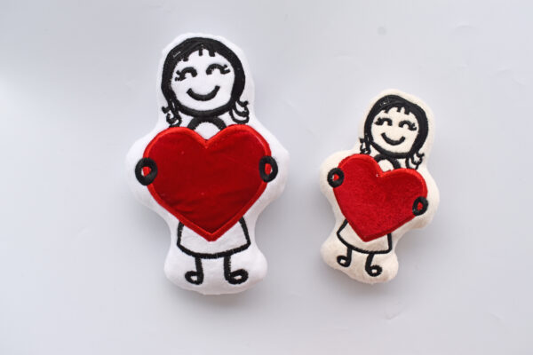 Girl with heart Stuffie ITH