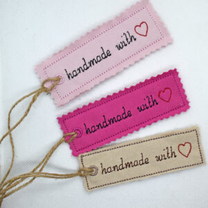 "Handmade with love" tag 4x4