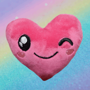 Heart with blink eyes Stuffie ITH 14