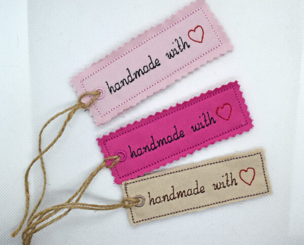 "Handmade with love" tag 4x4