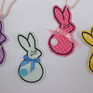 bunny shape decoration for easter 4x4 embroidery design
