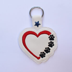 Paw with heart Key Chain 4x4