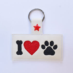 Paw with heart Key Chain 4 4x4