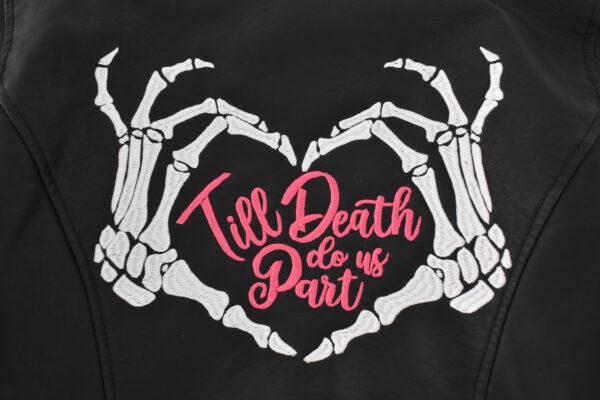 Till Death Do Us Part Embroidery design for bridal jacket