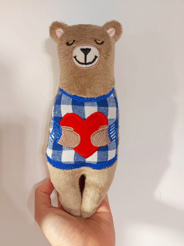 valentine Teddy Bear with heart Stuffie ITH