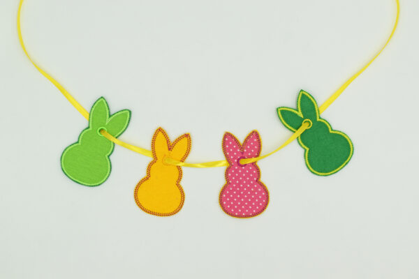 bunny shape decoration for easter 4x4 embroidery design