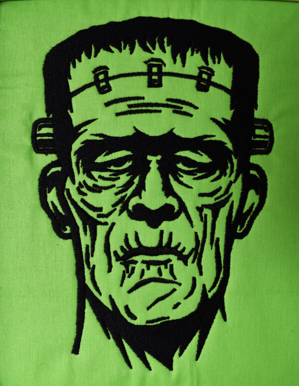 Frankenstein green monster Halloween embroidery design