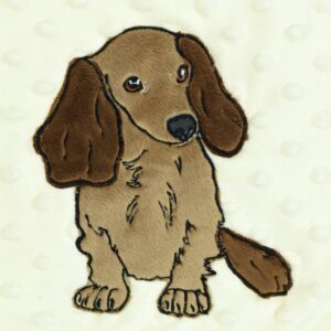 long hair dachshund applique