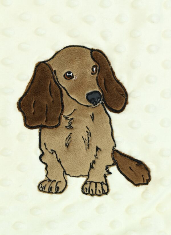 long hair dachshund applique