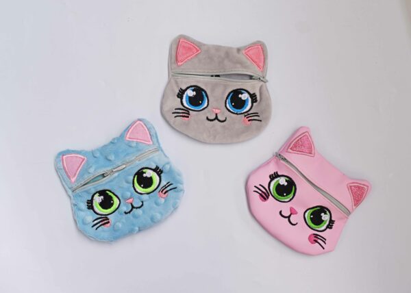 Cat's head purse wallet ITH embroidery design 5x7