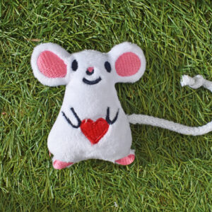 Mouse with heart Stuffie ITH 4x4