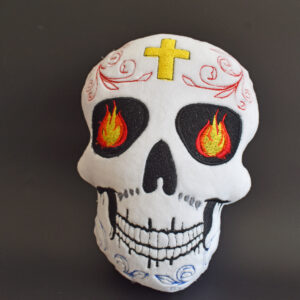 Skull with flames Stuffie