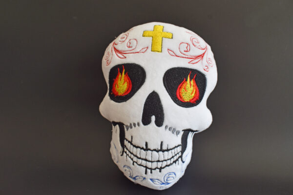 Skull with flames Stuffie