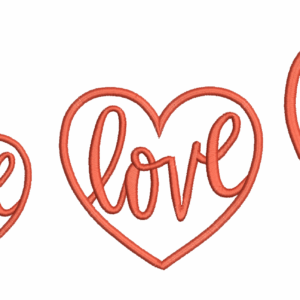 heart with love  machine embroidery design