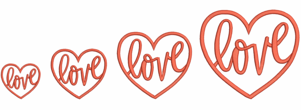 heart with love  machine embroidery design