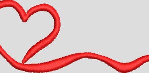 heart ribbon machine embroidery design